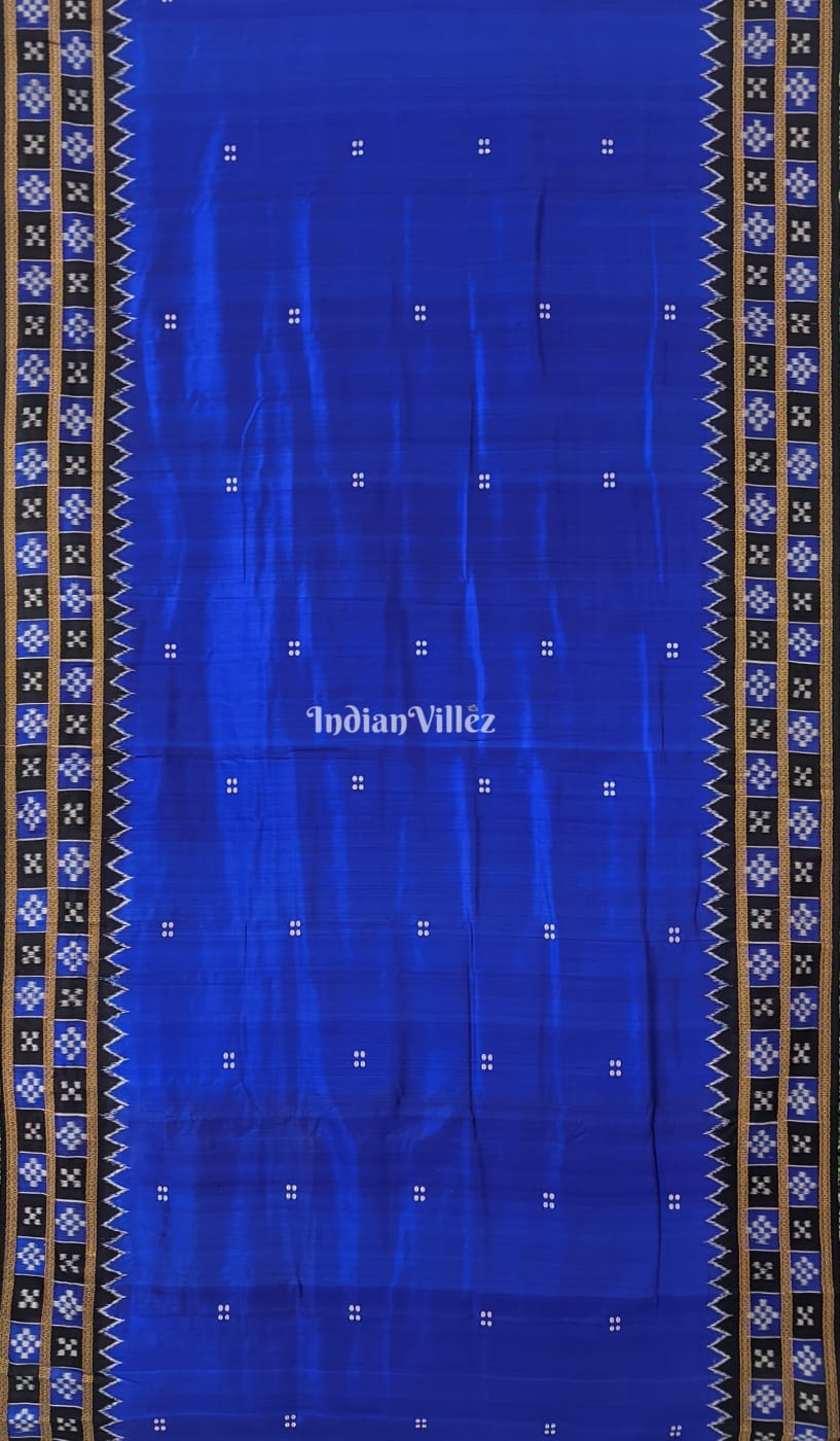 Blue Double Pasapali Border Odisha Handloom Khandua Silk Saree