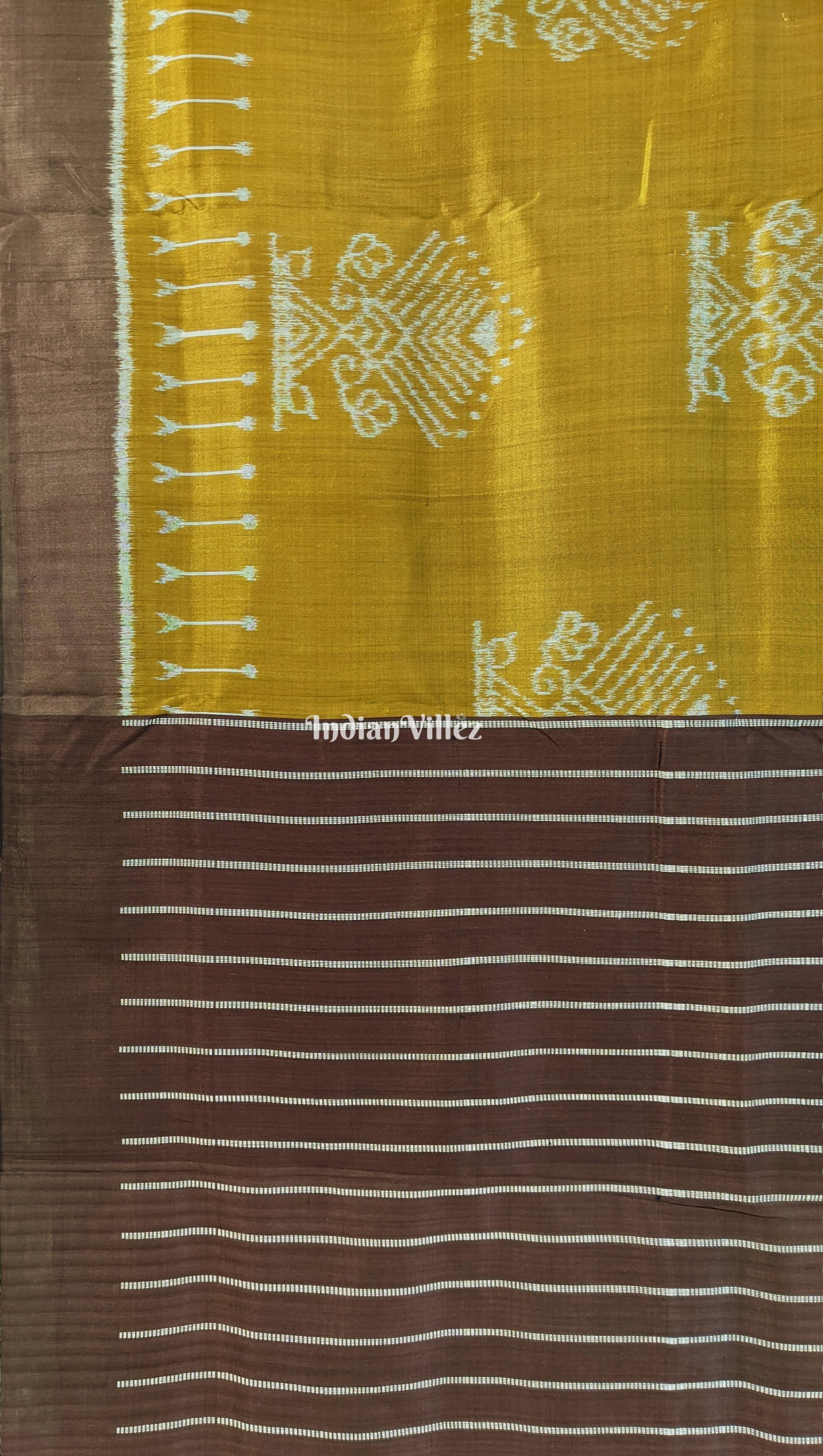 Mehndi Green Odisha Ikat Contemporary Silk Saree