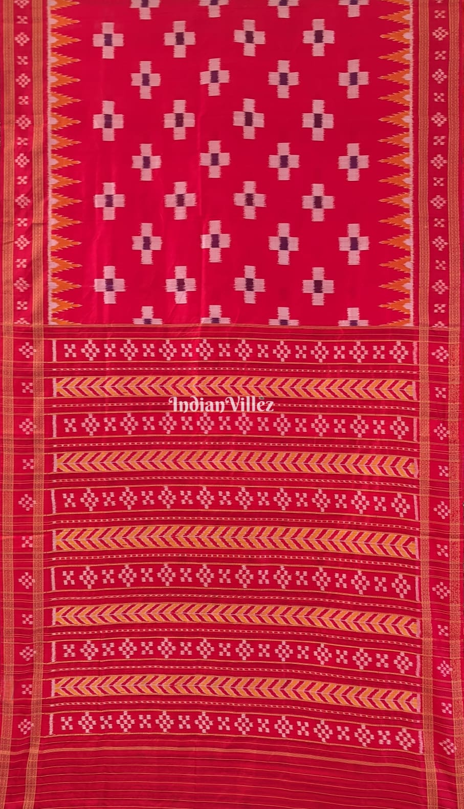 Red Pasapali Odisha Handloom Khandua Silk Saree