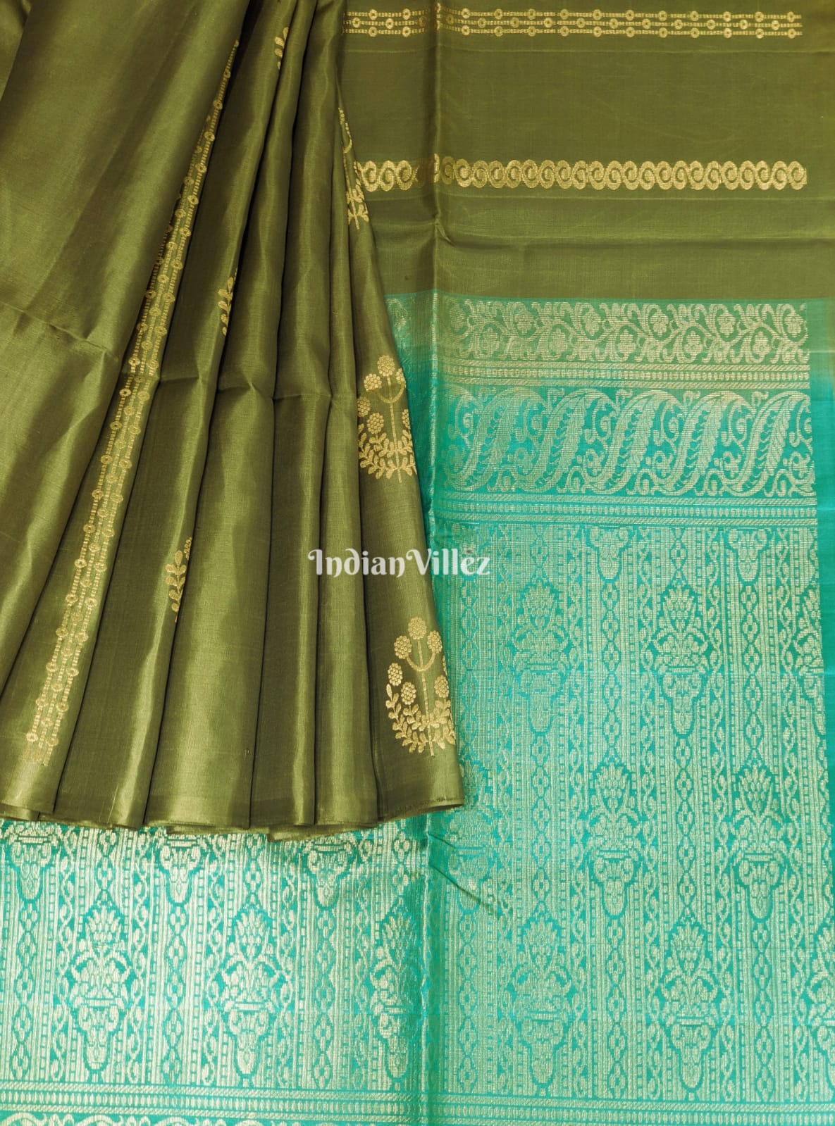 Jade & Moss Green South Handloom Kanjivaram Soft Silk Saree