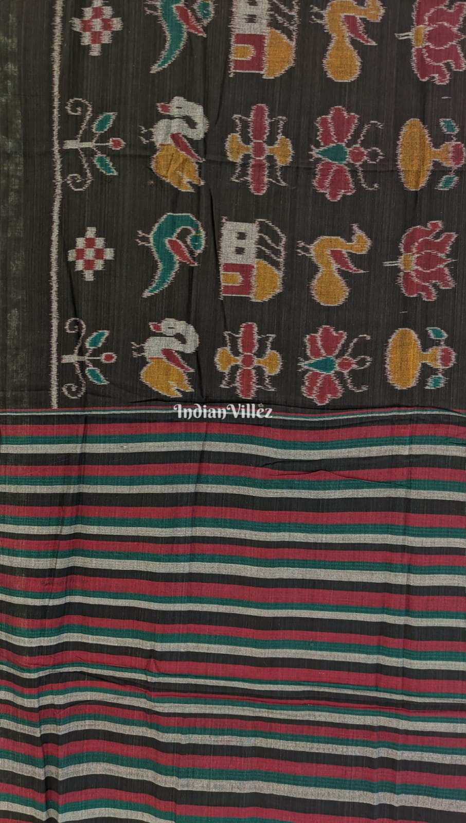 Black Nabarangi Nabakothi Sambalpuri Cotton Saree