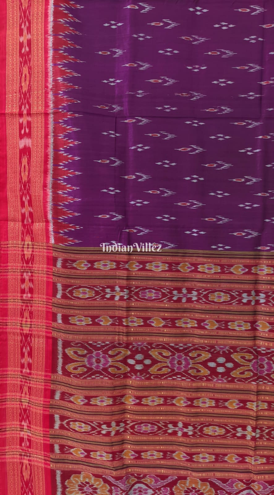 Wine Color Mayur Chandrika Khandua Silk Saree