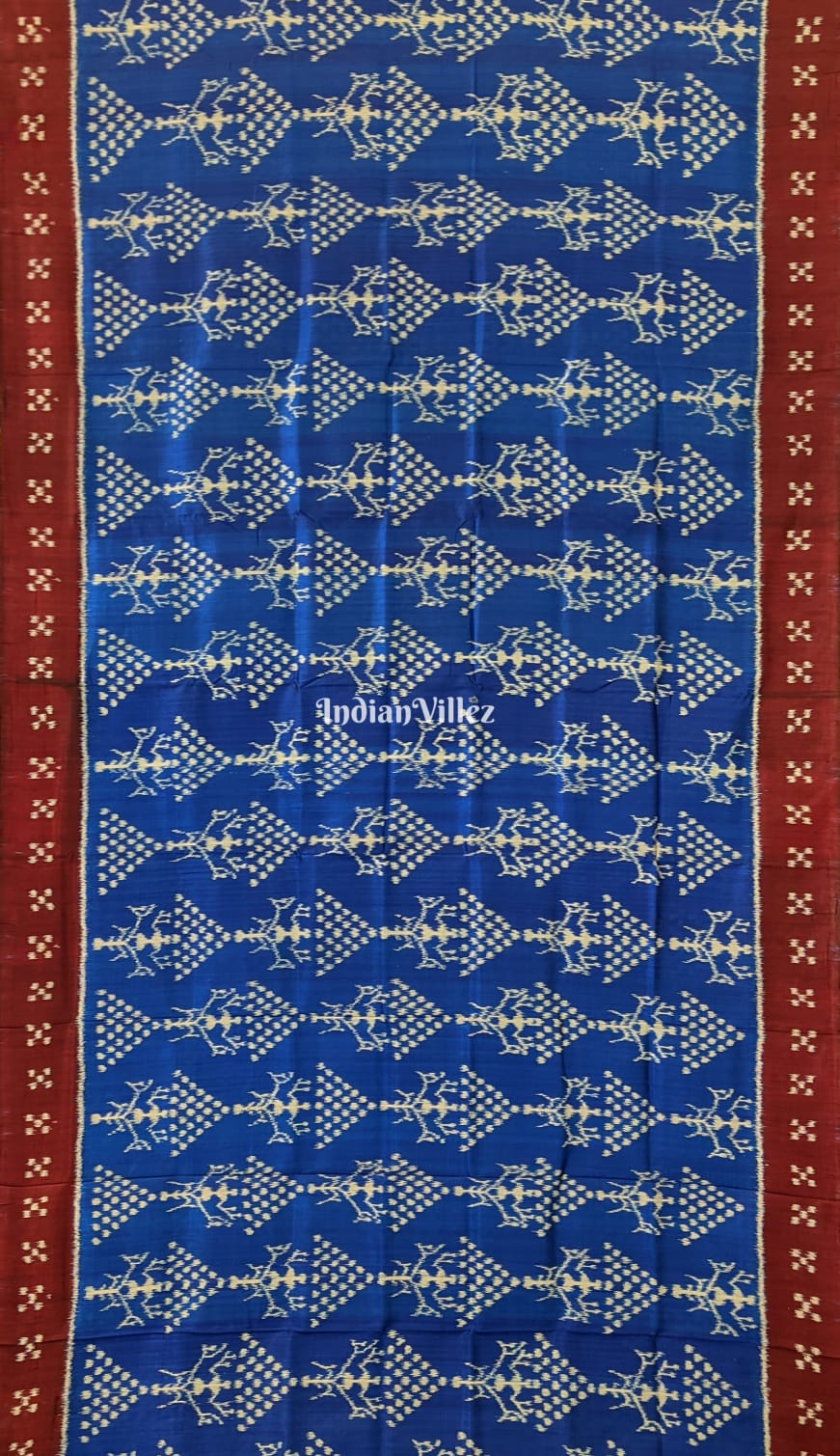 Blue Maroon Tribal Jhoti Contemporary Silk Saree