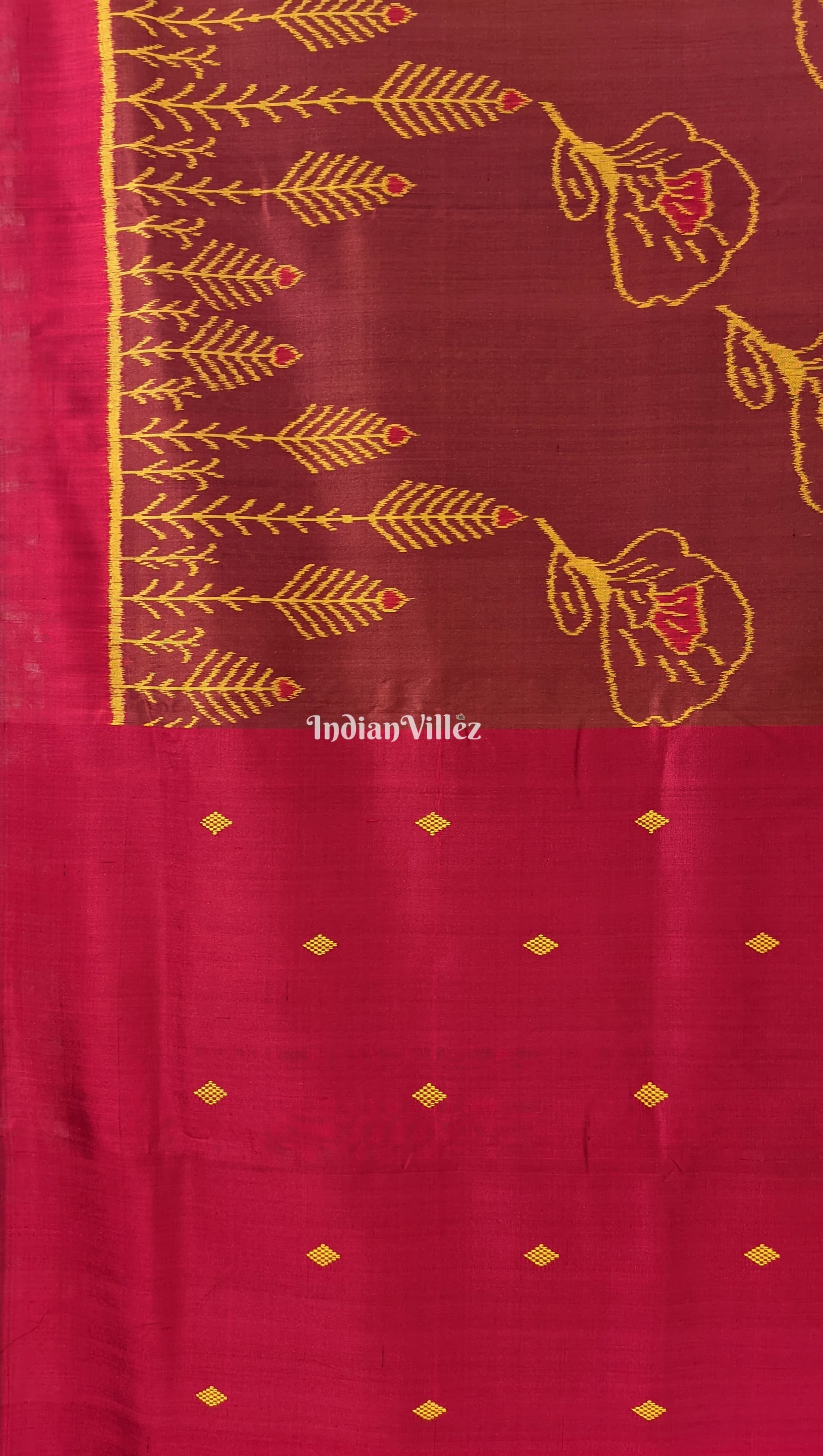 Odisha Ikat Floral Design Contemporary Silk Saree