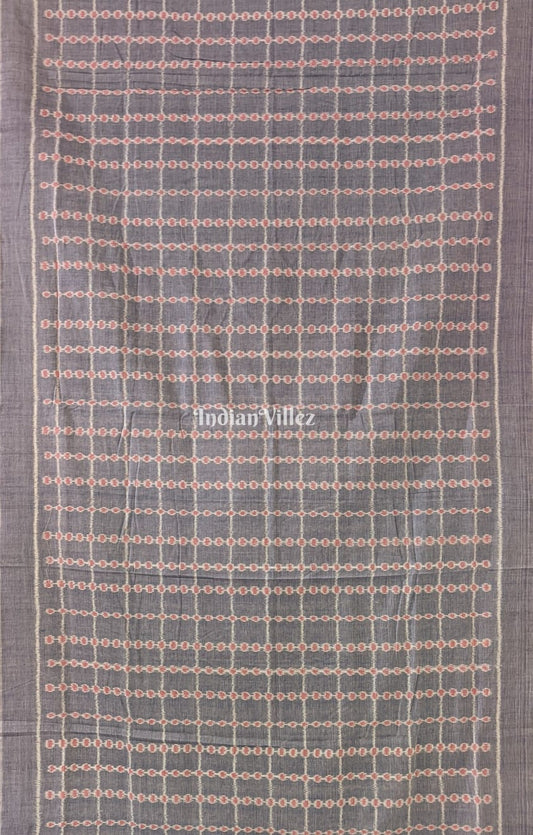 Light Denim Blue Odisha Handloom Cotton Saree with Tassel