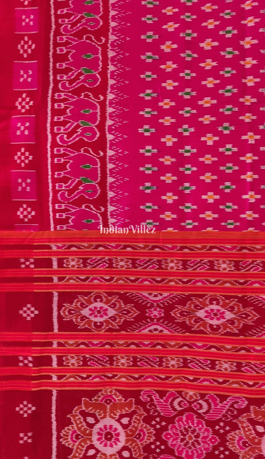 Rani Pink Small Body Pasapali Contemporary Silk Saree