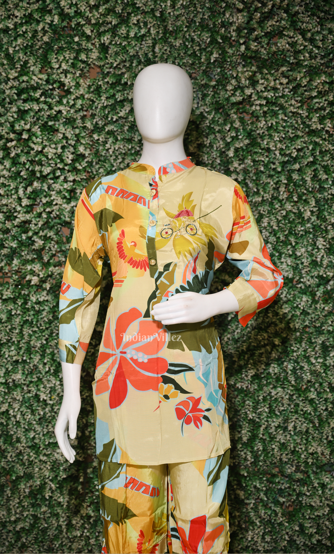 Multi Colour Floral Printed Kurta & Pant Set-(Co-Ords Set) 