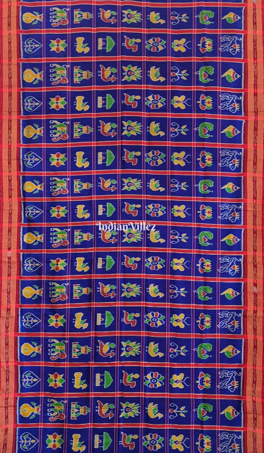 Blue Nabakothi Khandua Silk Saree
