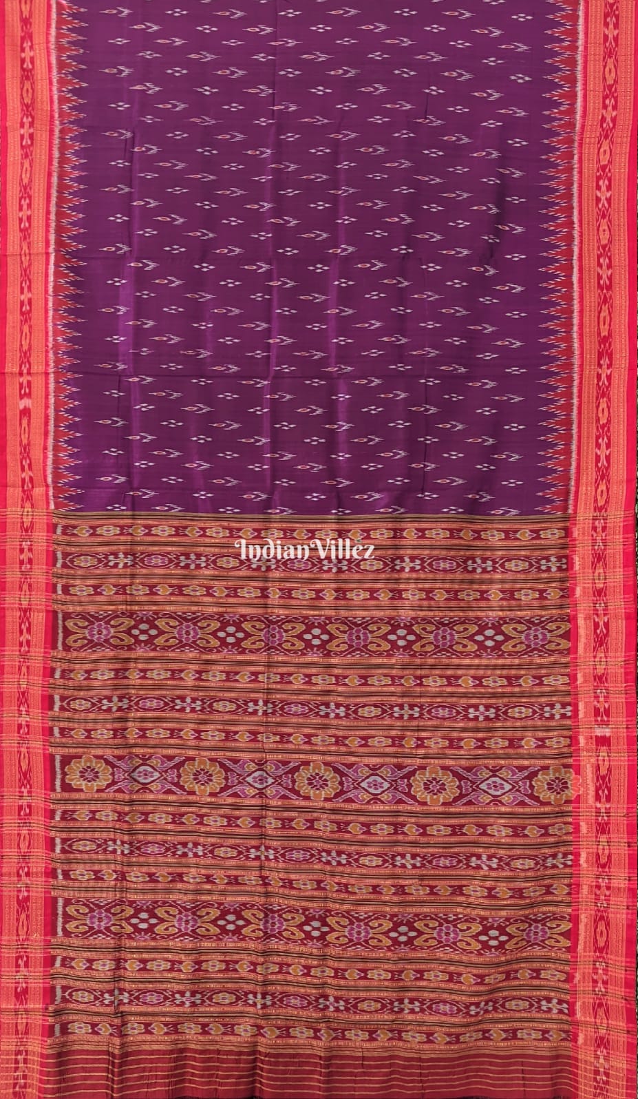 Wine Color Mayur Chandrika Khandua Silk Saree