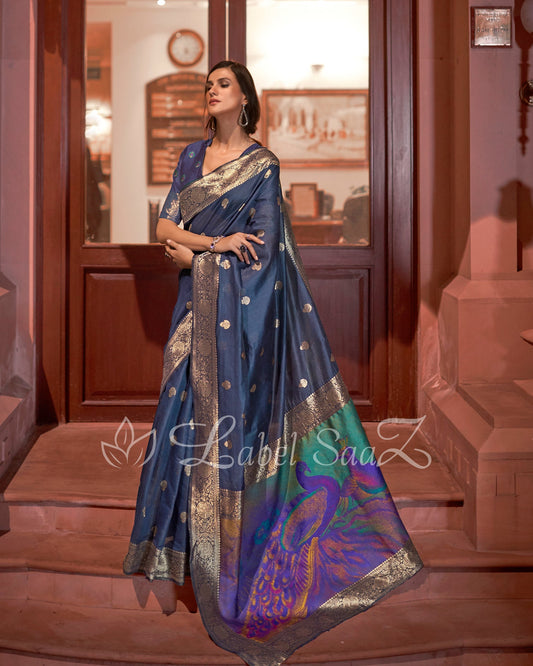 Blue Modal Silk Saree 