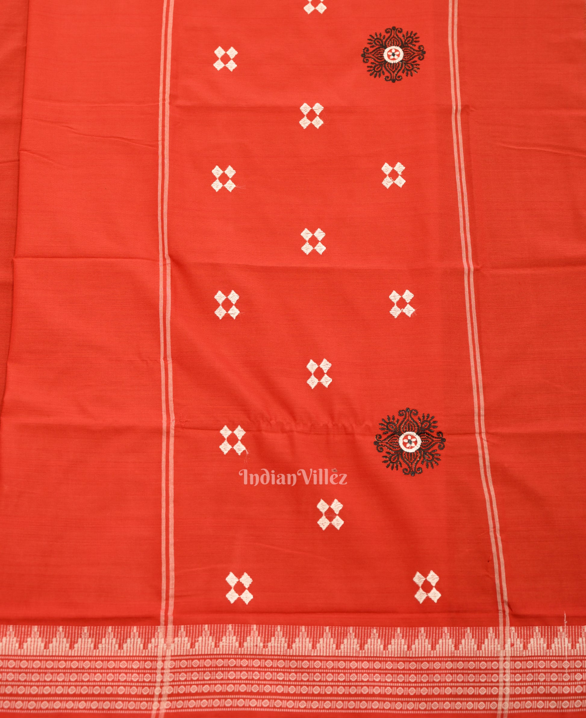 Black Red Maniabandha Sambalpuri Cotton Dress set & Dupatta