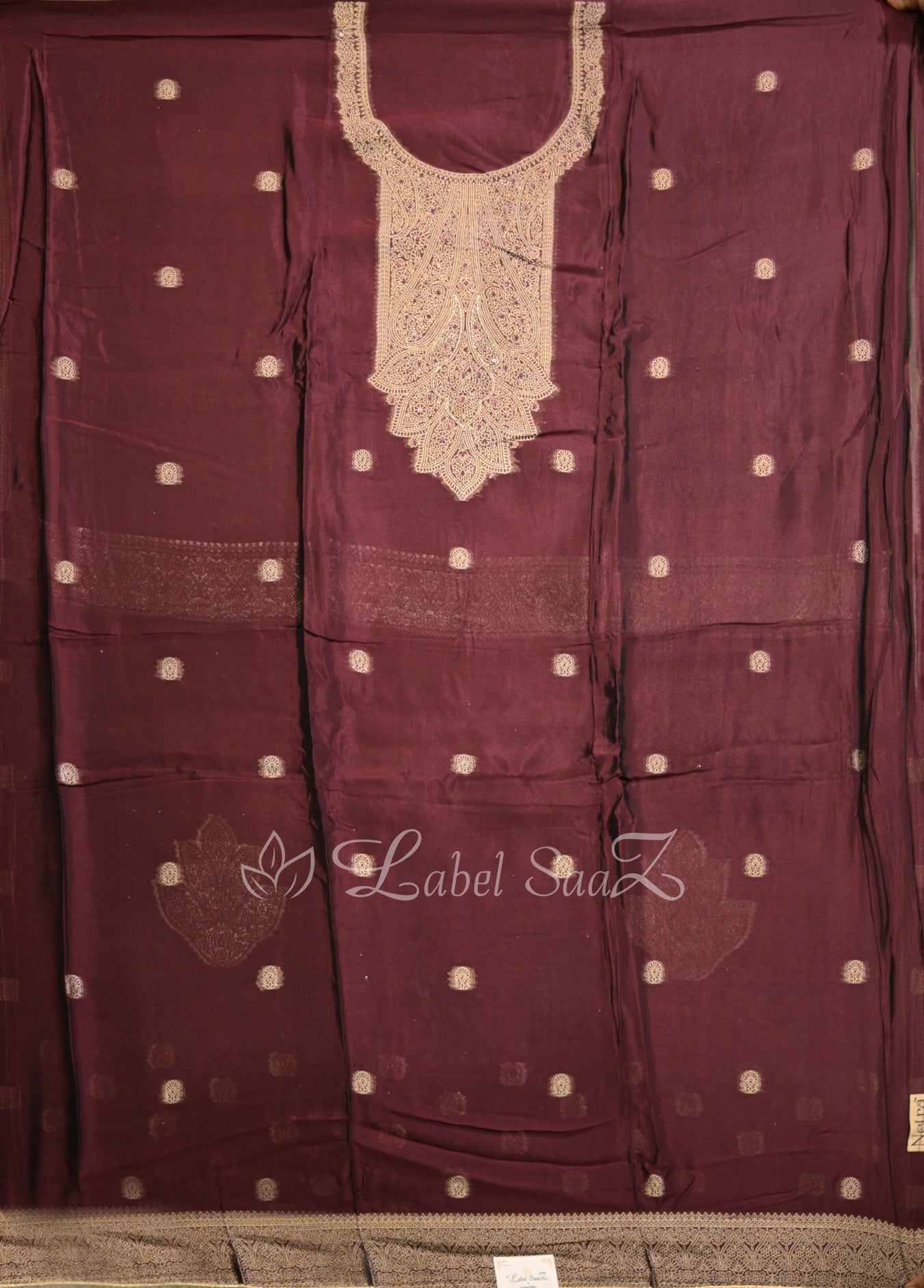 Purple Wine Banarasi Unstitched Salwar Suit