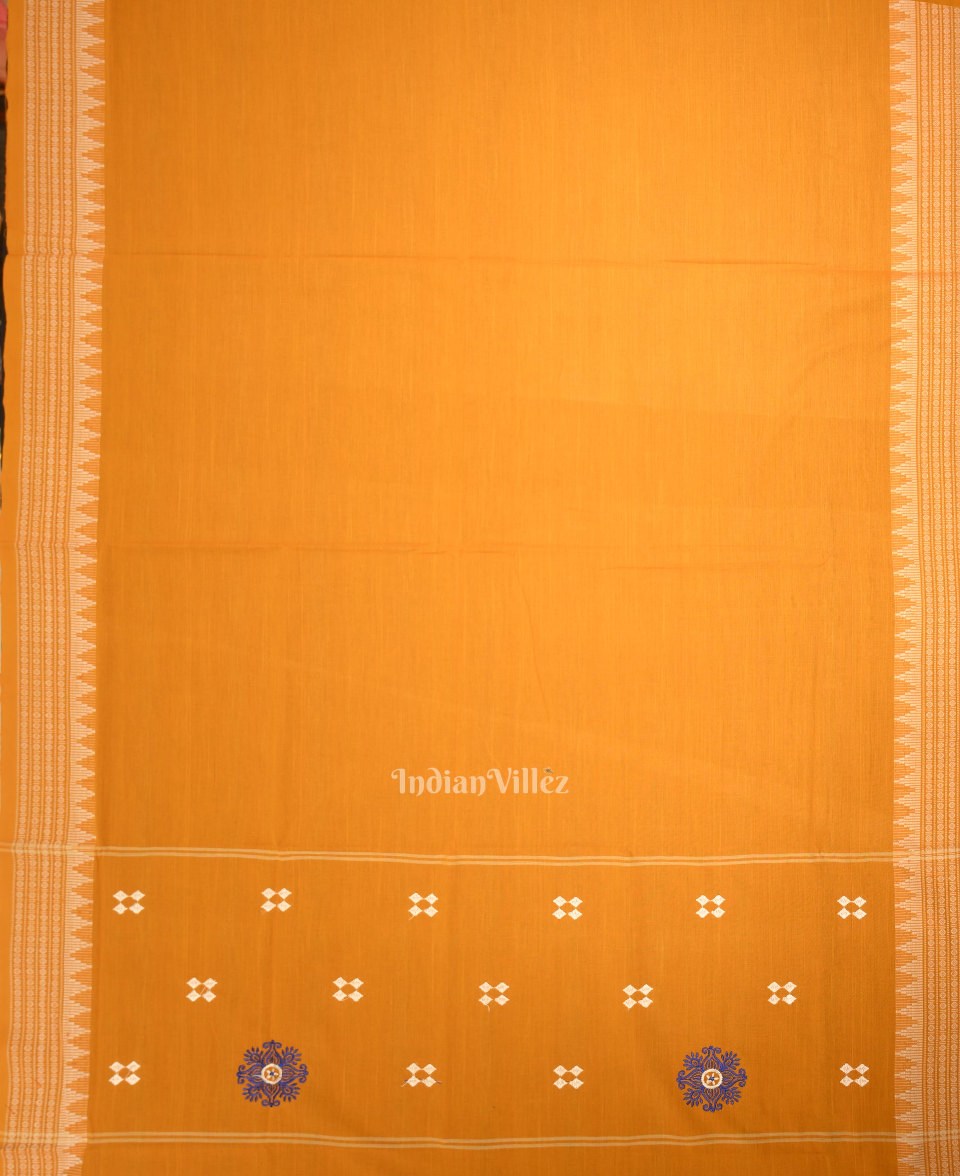 Navy Blue  Flower Buti Odisha Ikat  Sambalpuri Dress Material & Dupatta