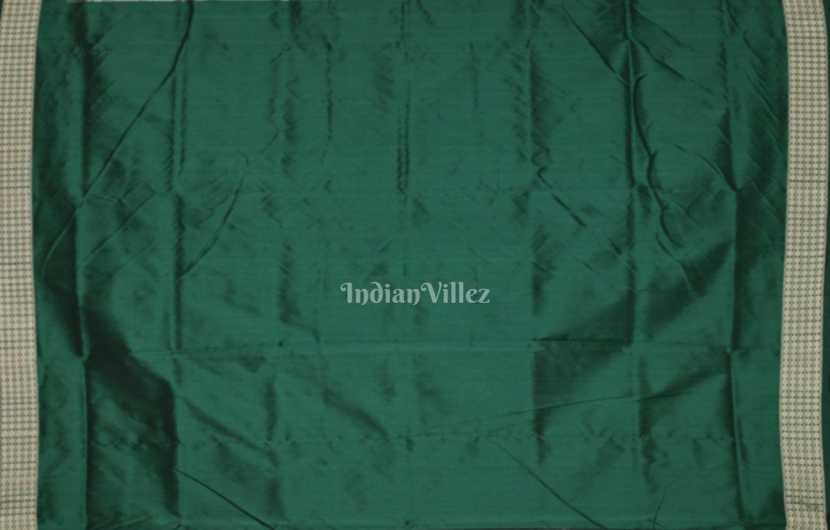 Red Green Tribal Theme Odisha Ikat Sambalpuri Silk Saree 
