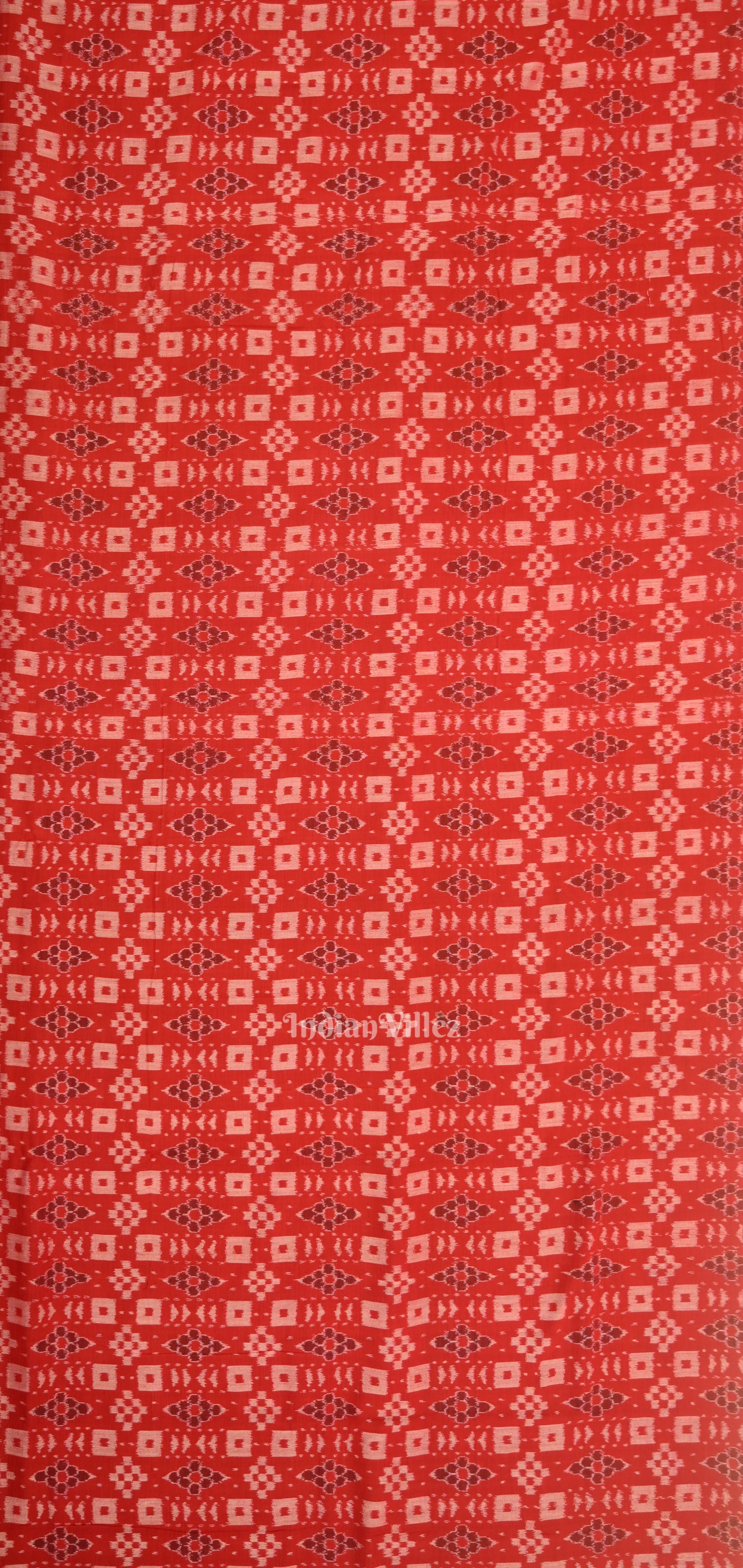 Red Black  Odisha Ikat Sambalpuri Dress Set & Dupatta 