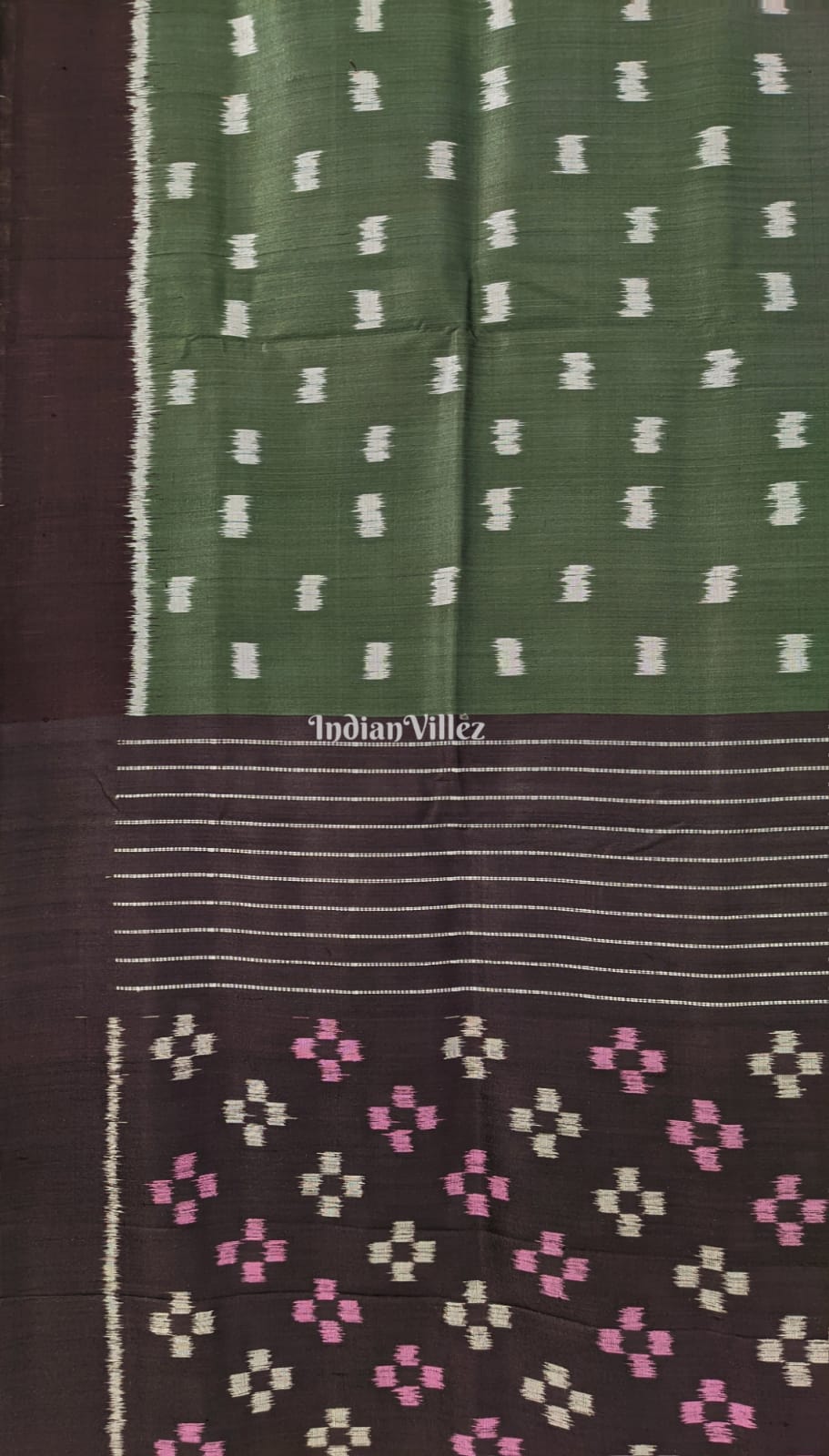 Forest Green Pasapali Anchal Designer Contemporary Silk Saree