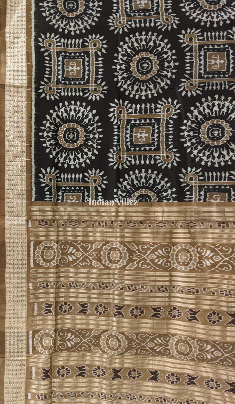 Black Mehendi Odisha Ikat Pure Sambalpuri Silk Saree