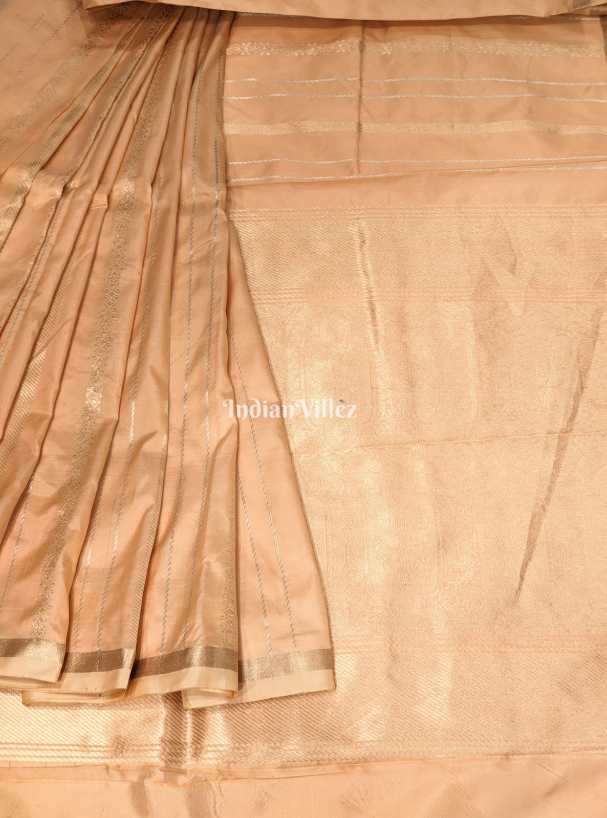 Peach Color Designer Banarasi Katan Silk Saree