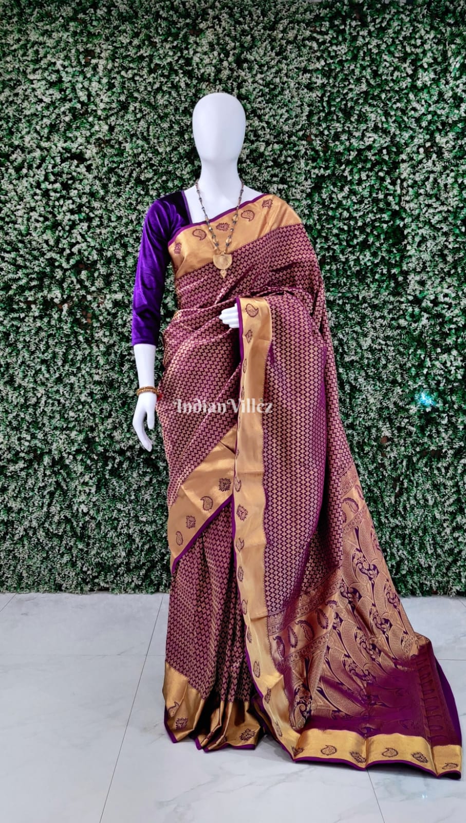 Violet Kanjivaram Silk Saree ( USA_V )