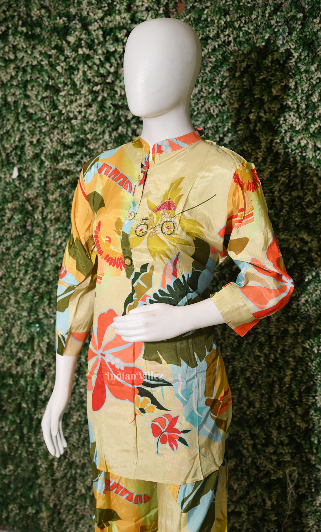 Multi Colour Floral Printed Kurta & Pant Set-(Co-Ords Set) 