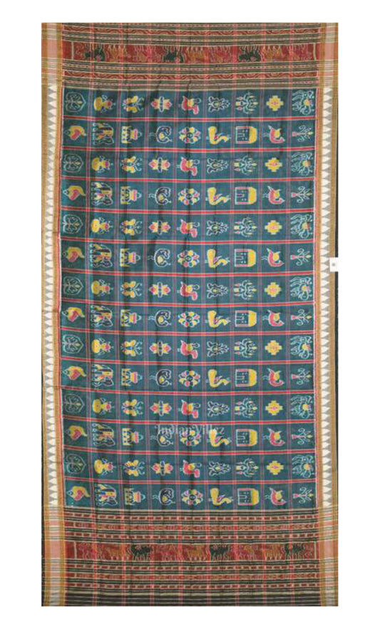 Ink Blue Odisha Handloom Nabakothi Silk Dupatta