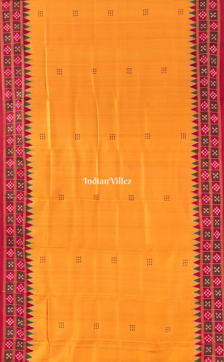 Yellow Border Pasapali Butta Design Khandua Silk Saree