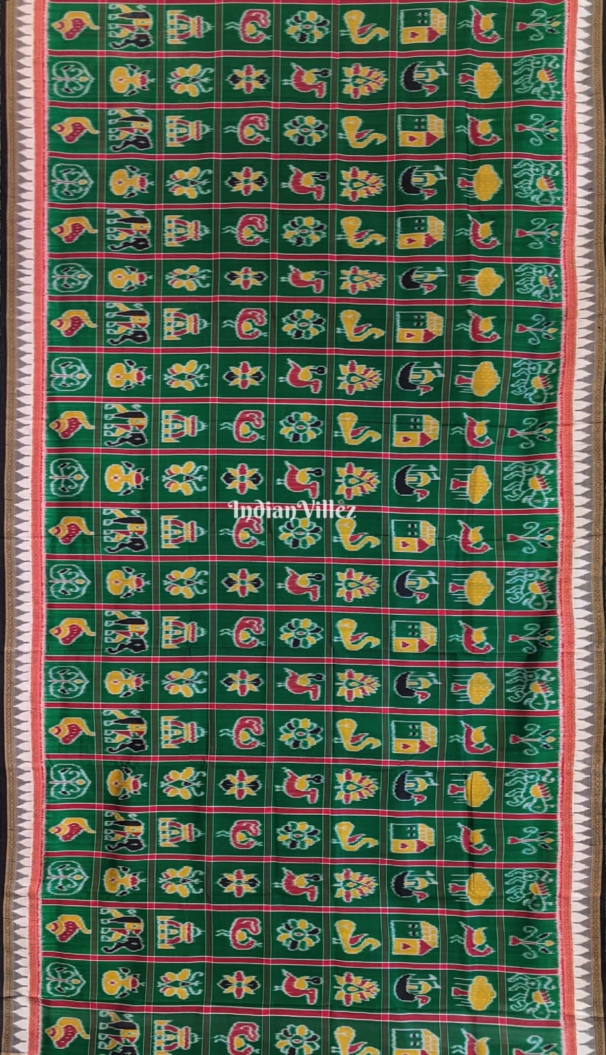 Green Nabakothi Khandua Silk Saree