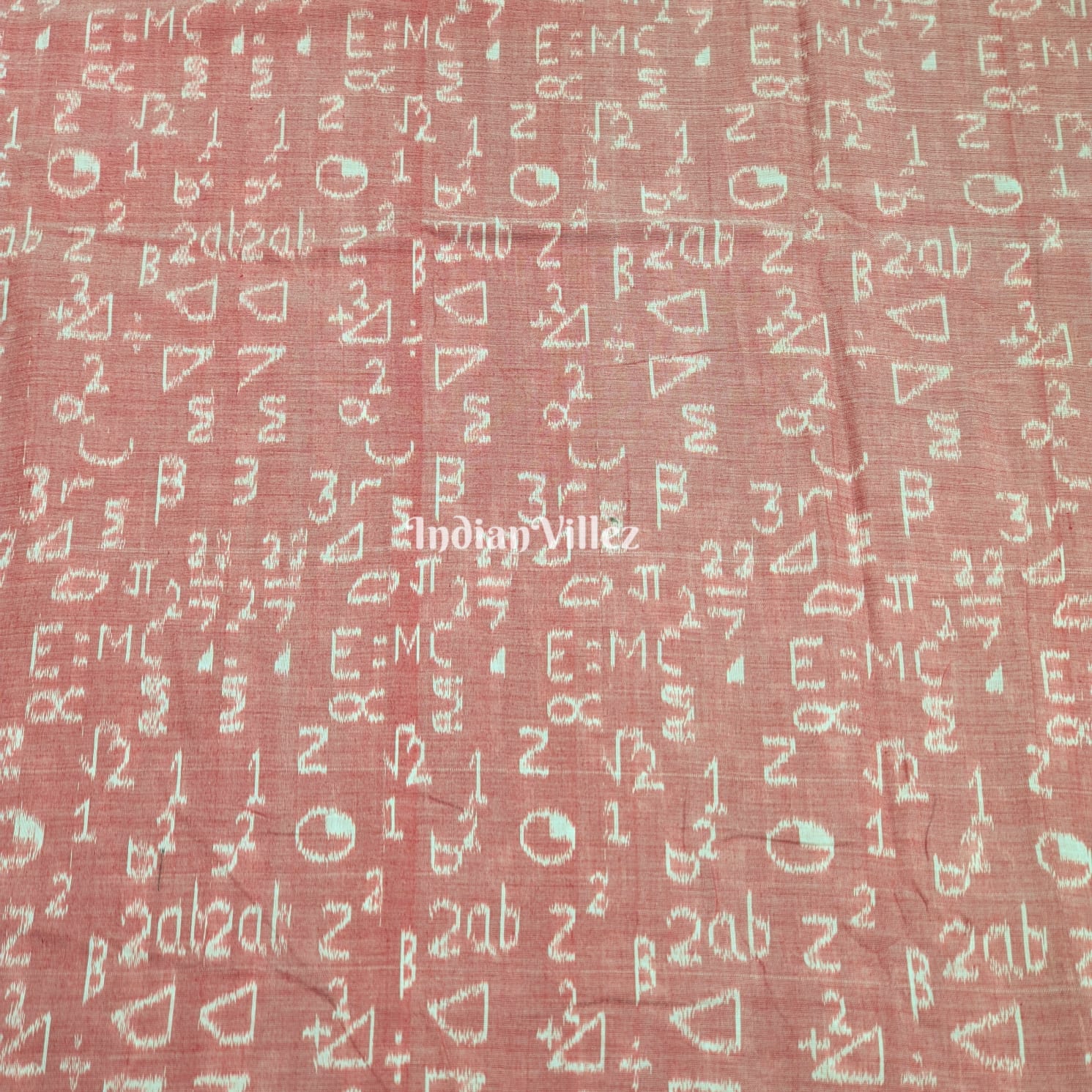 Peach Color Odisha Ikat Sambalpuri Cotton Fabric