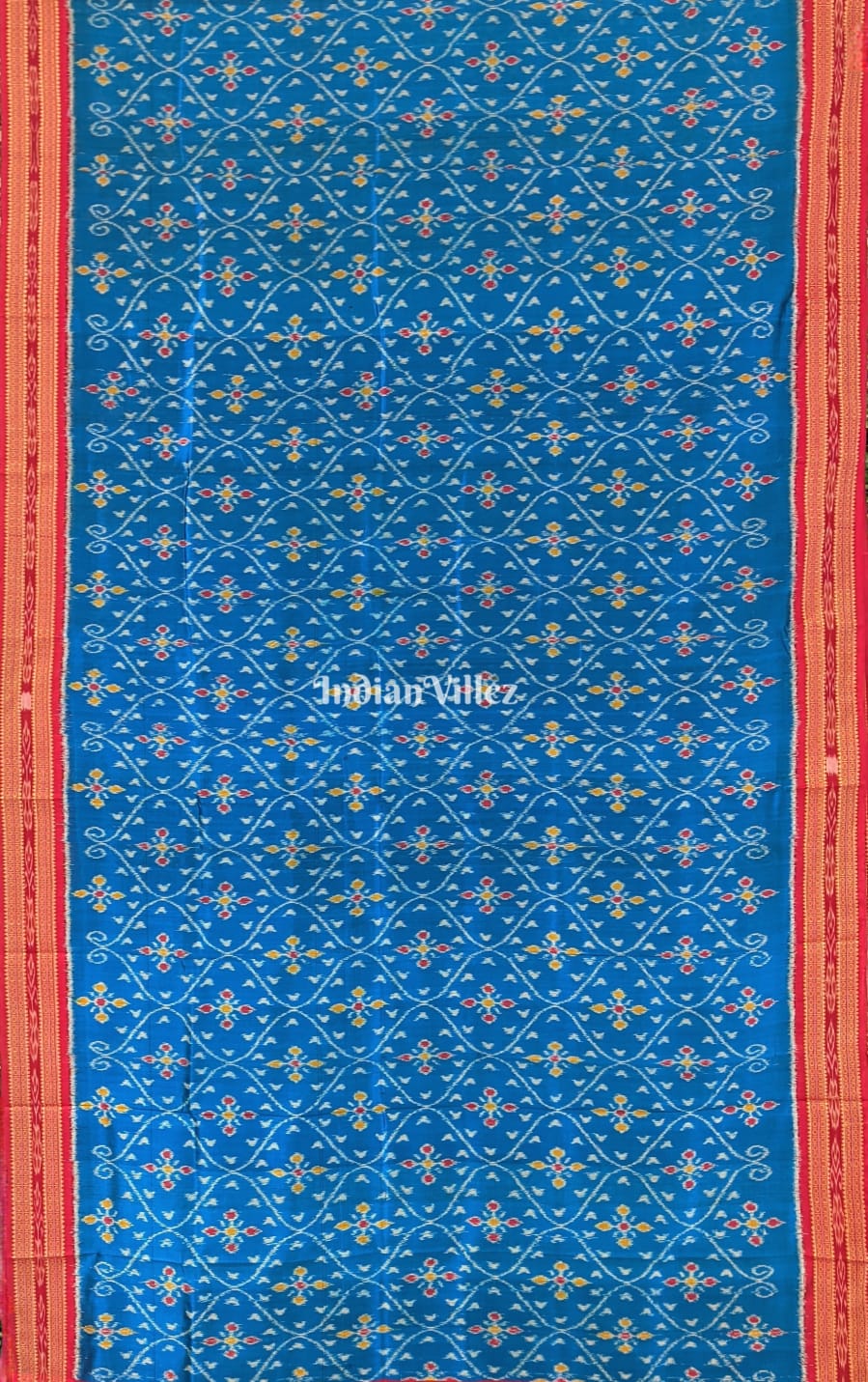 Blue Odisha Ikat Khandua Silk Saree
