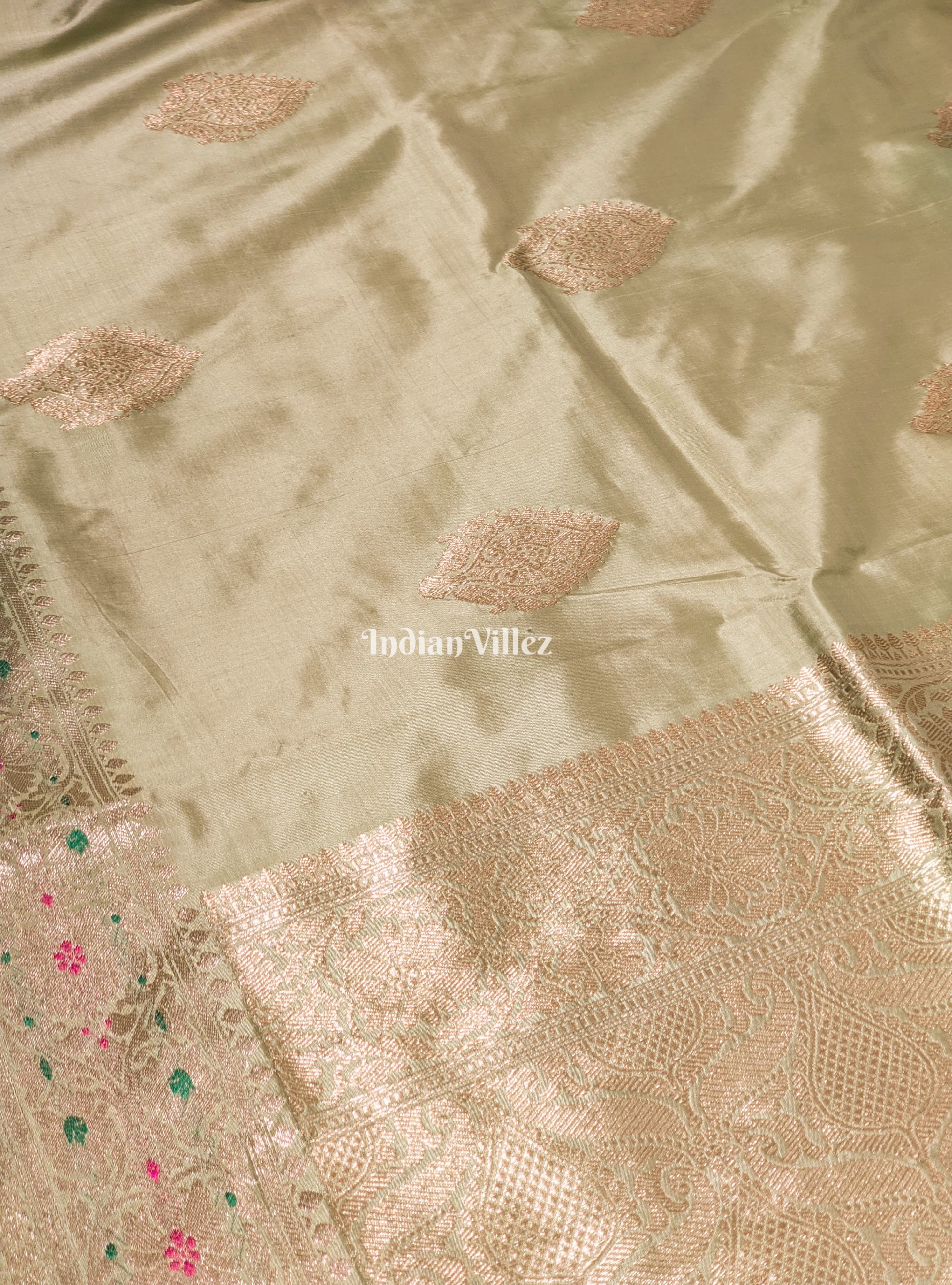 Mint Green Handwoven Banarasi Katan Silk Saree