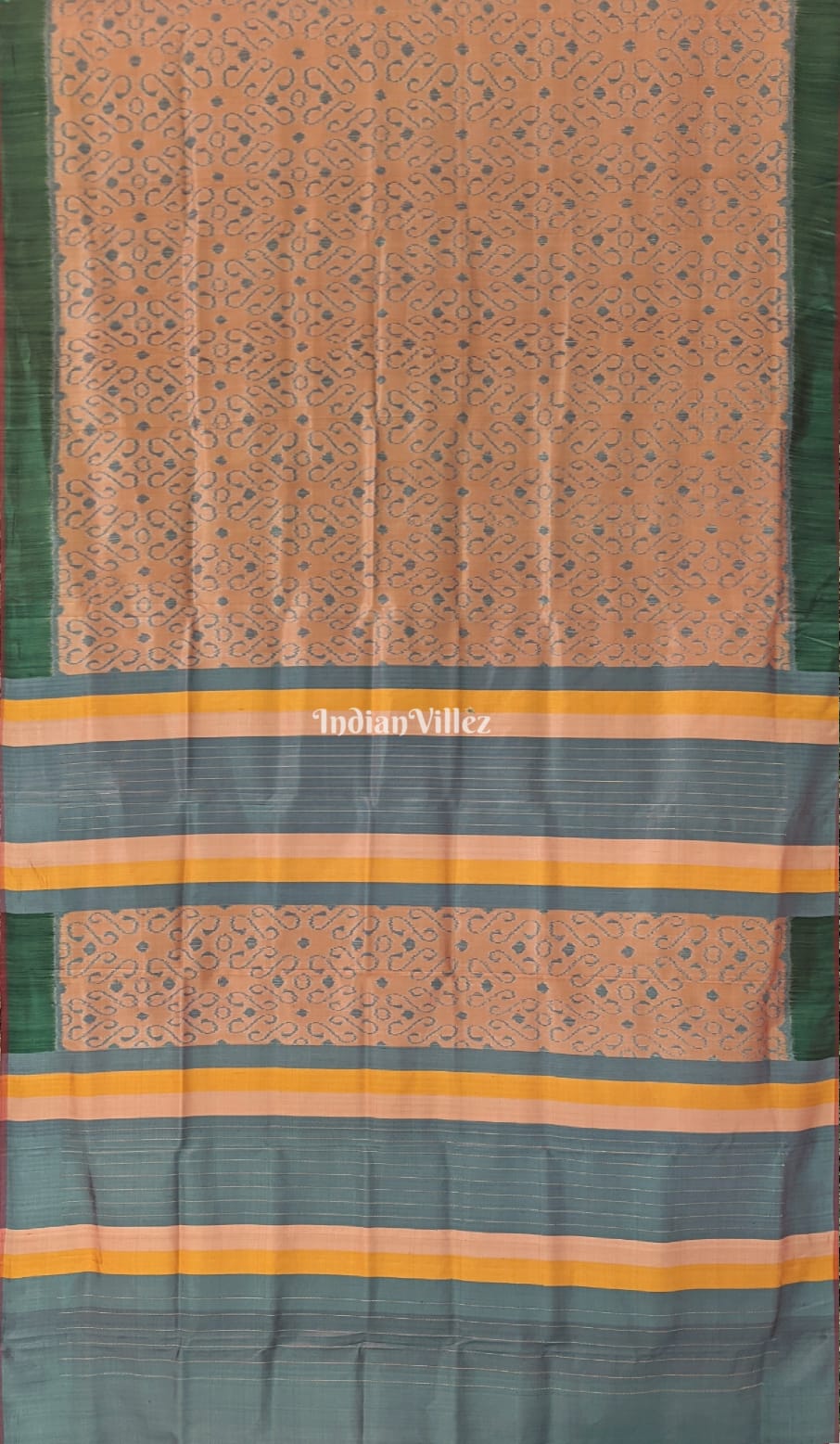 Beige Color Odisha Ikat Contemporary Silk Saree