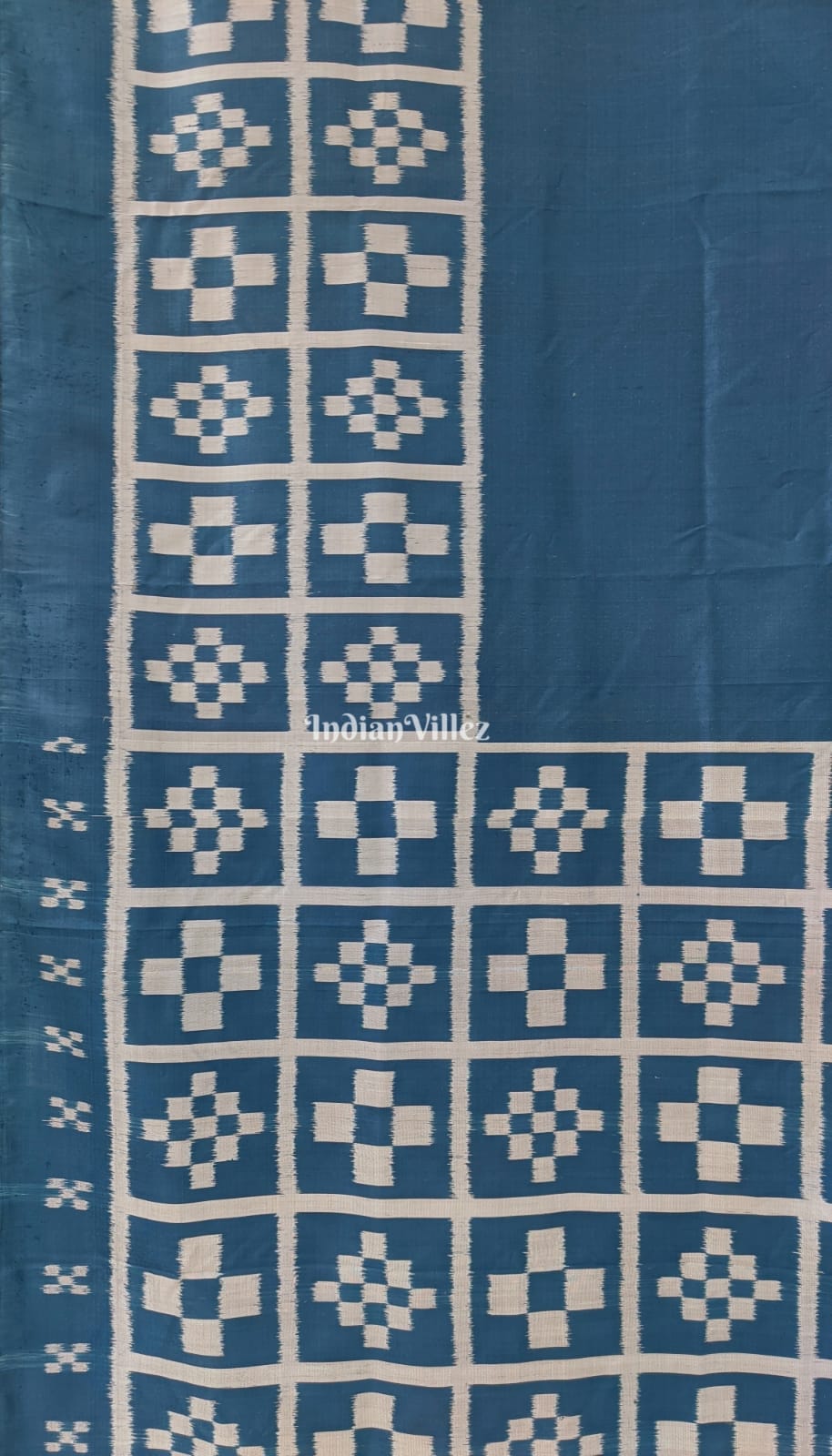 Sky Blue Pasapali Odisha Ikat Contemporary Silk Saree