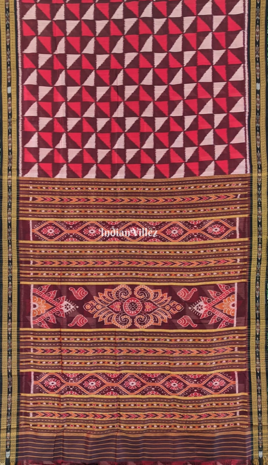 Multicolored  Odisha Handloom Khandua Silk Saree