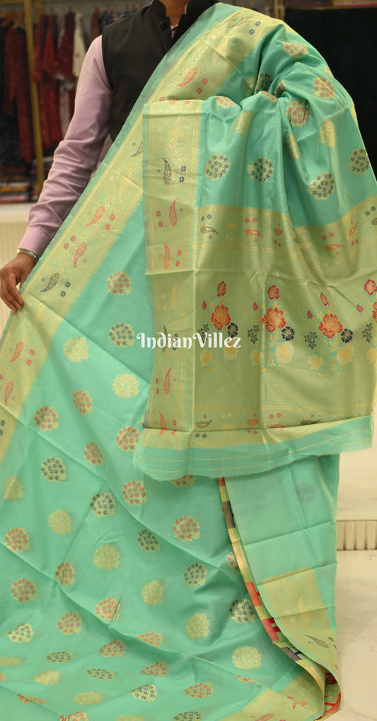 Sea Green Meenakari Weaving Banarasi Saree