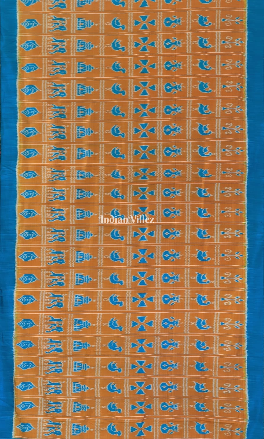 Golden Copper sulfate Odisha Ikat Contemporary Silk Saree
