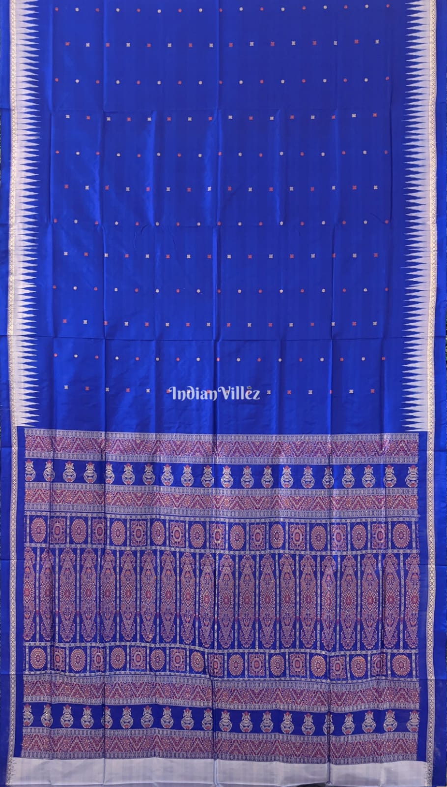 Royal Blue Bomkai Sambalpuri Silk Saree