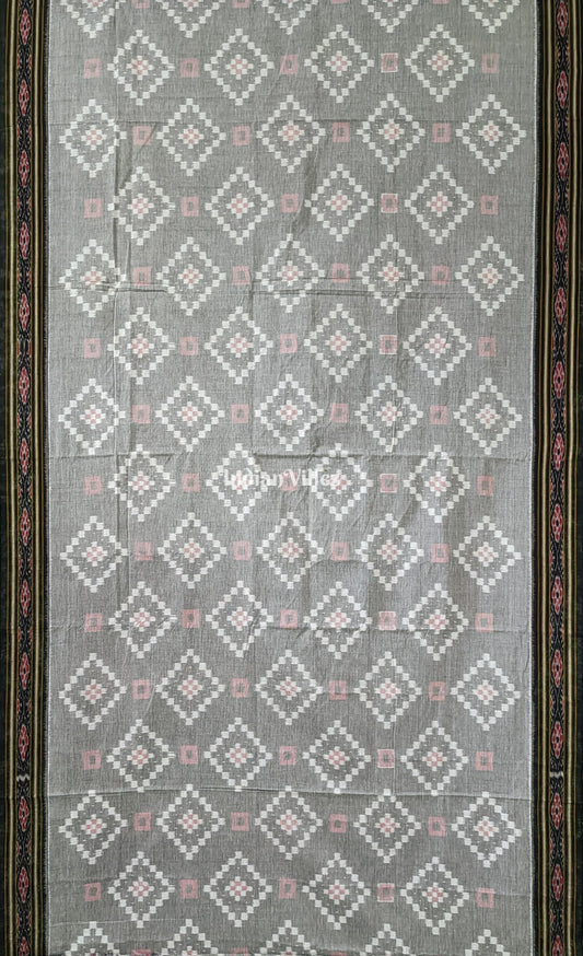 Grey Odisha Ikat Sambalpuri Cotton Saree