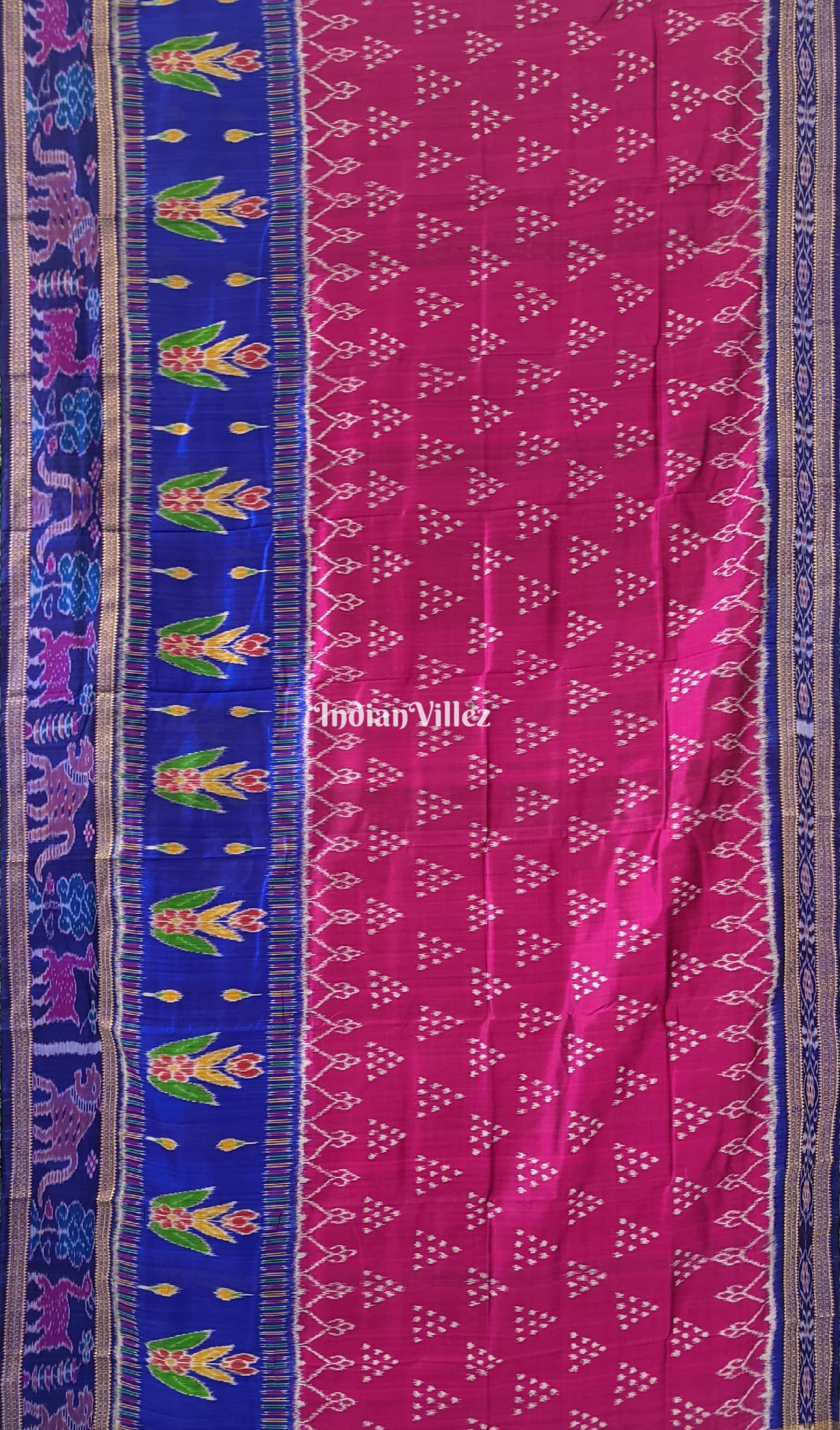 Purple Jhoti Odisha Ikat Contemporary Silk Saree with Animal Border