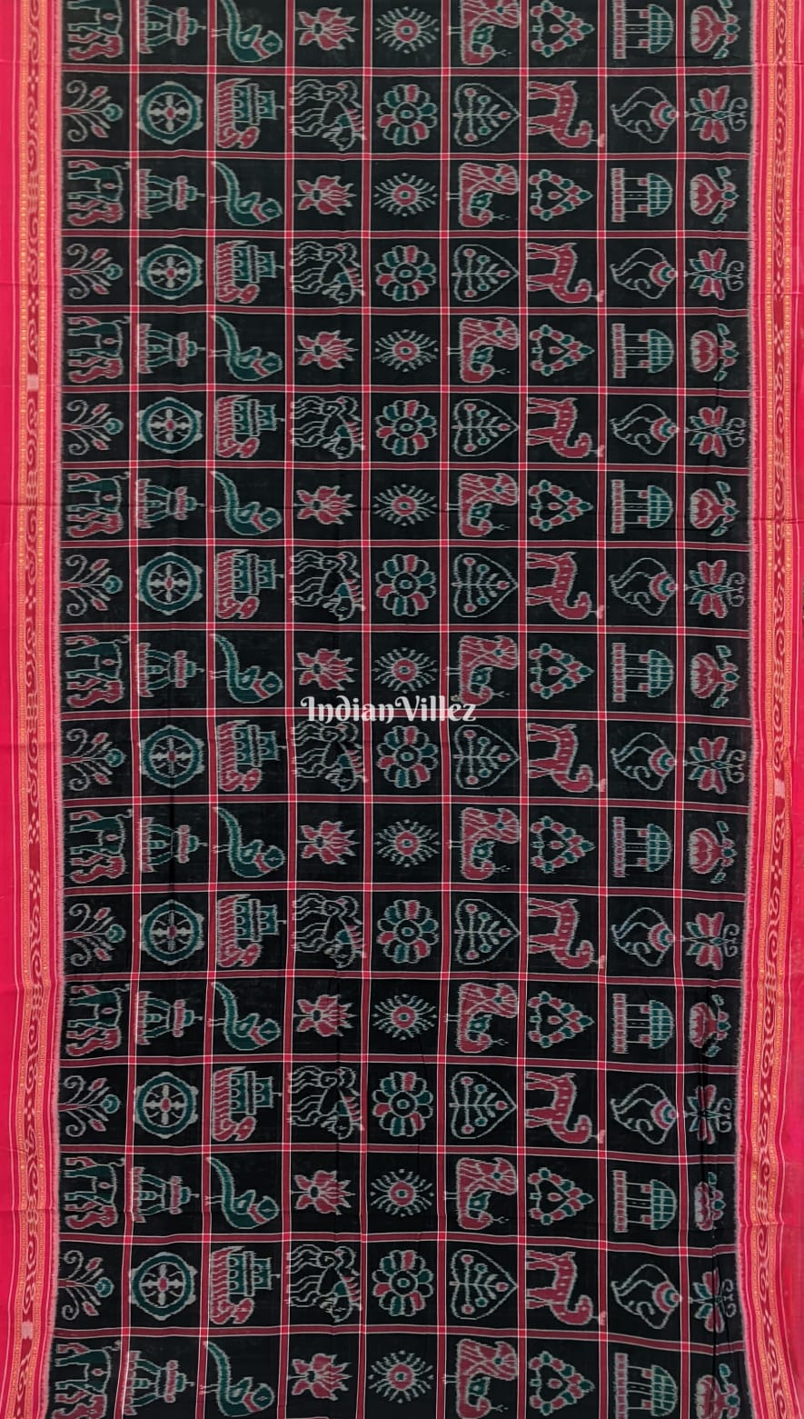 Black Nabakothi Sambalpuri Cotton Saree