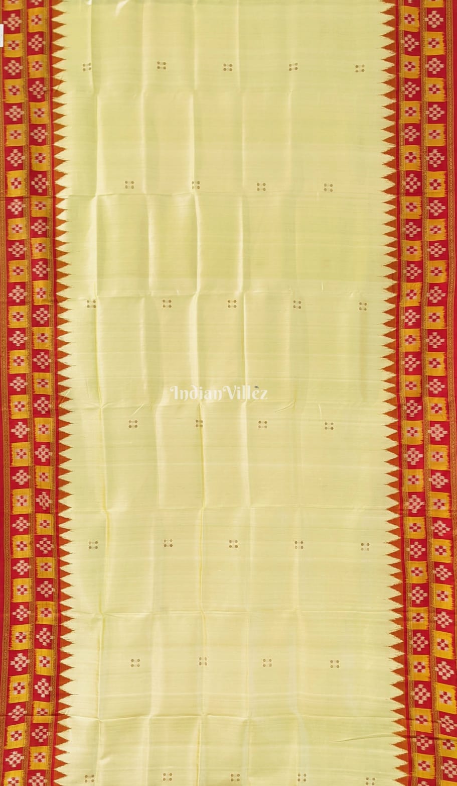 Cream Color Butta Design Khandua Silk Saree with Blouse Piece