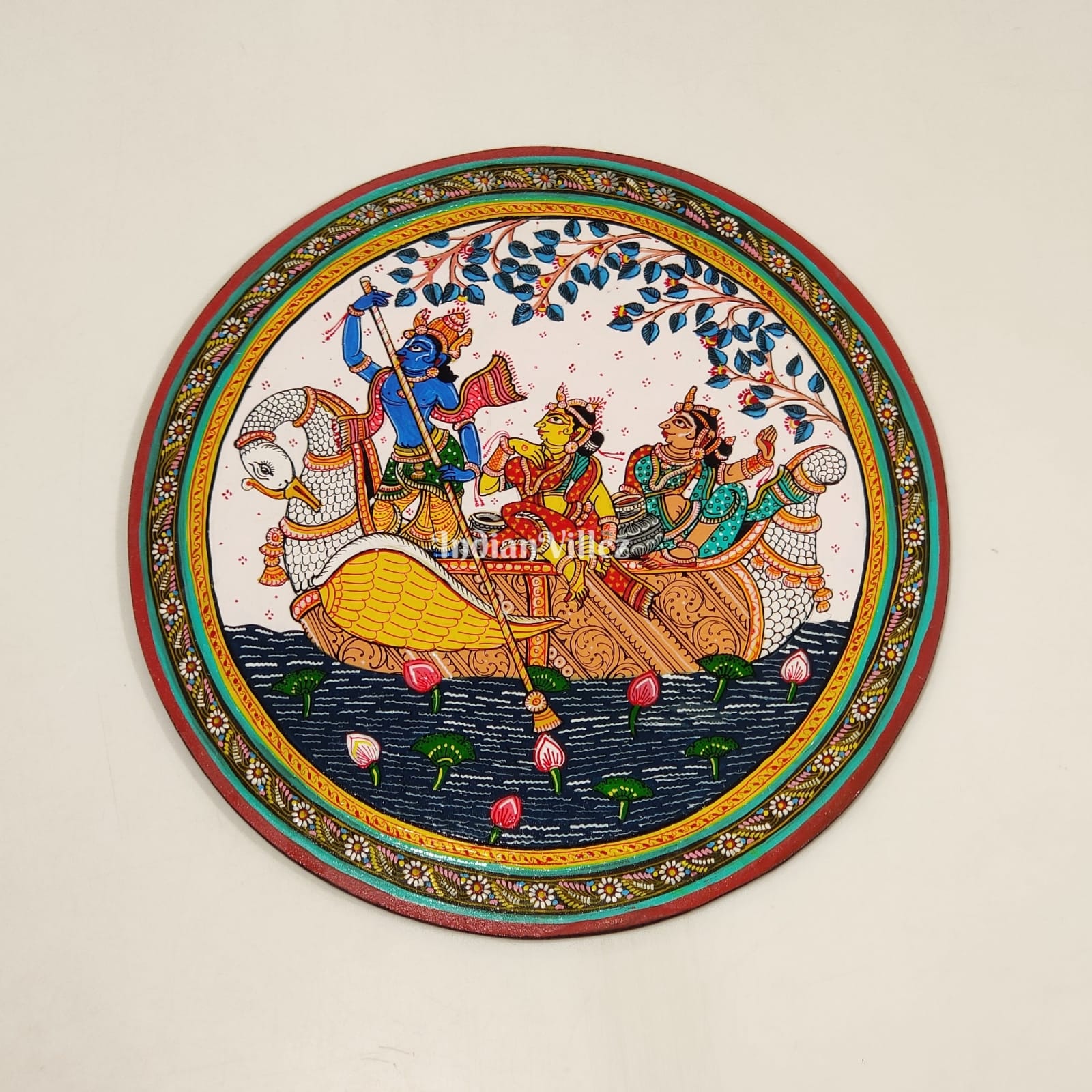Gopi Naba Keli Hand-Painted Pattachitra Wall Plate