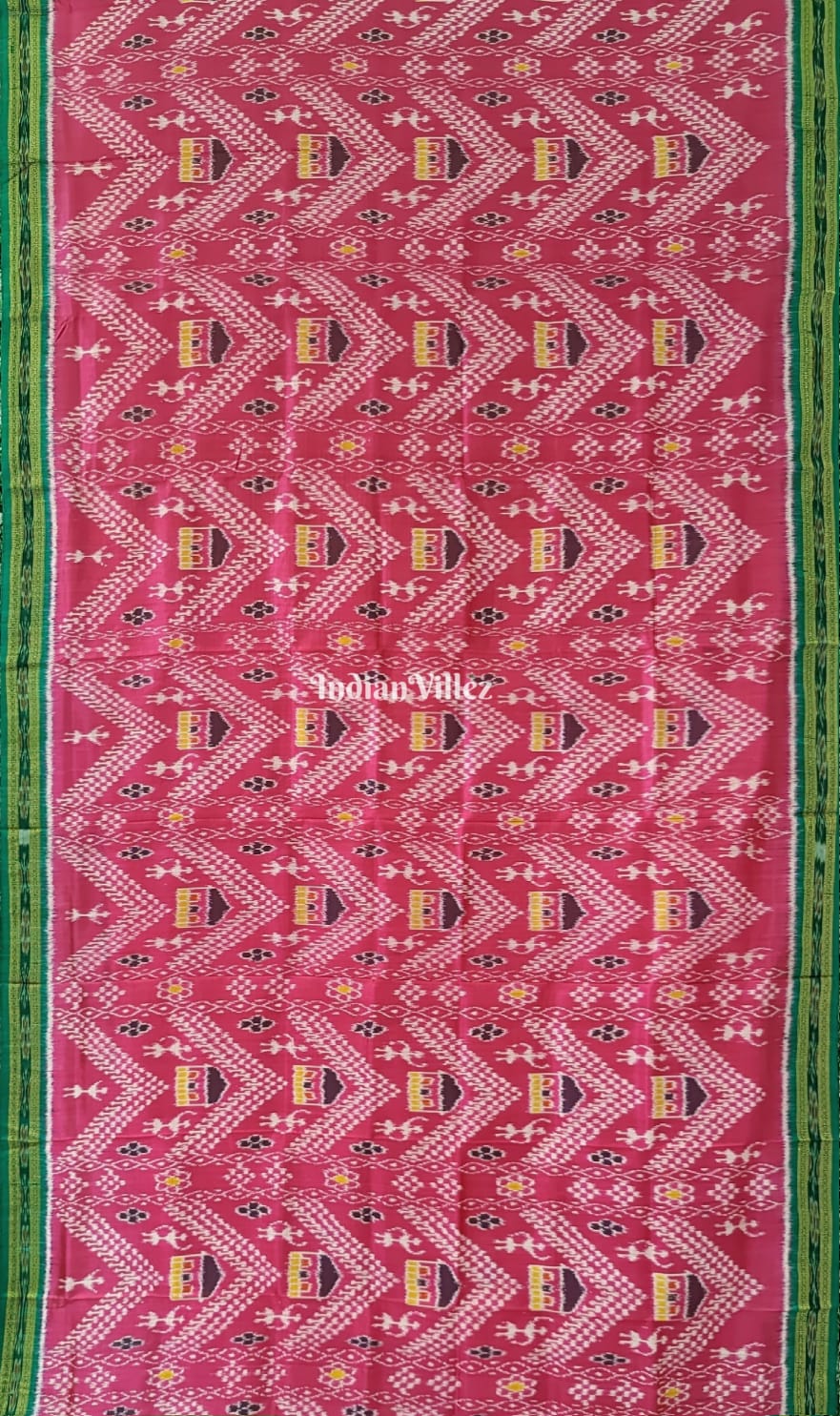 Pink Tribal Odisha Handloom Khandua Silk Saree
