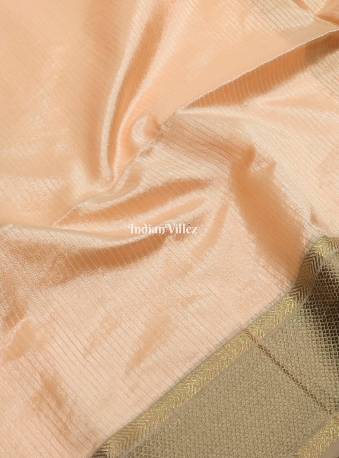 Light Peach Maheshwari Handloom Saree