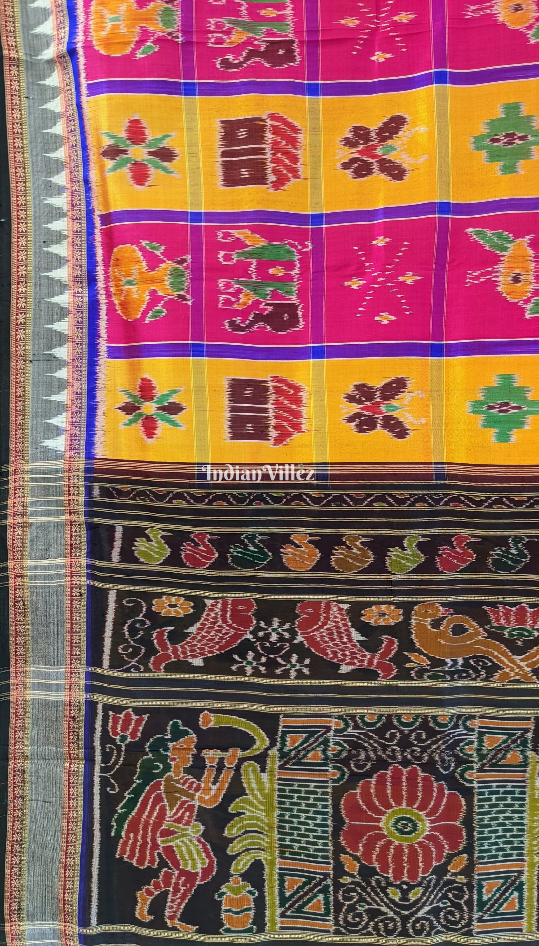 Multicolor Odisha Ikat Nabakothi Khandua Silk Saree