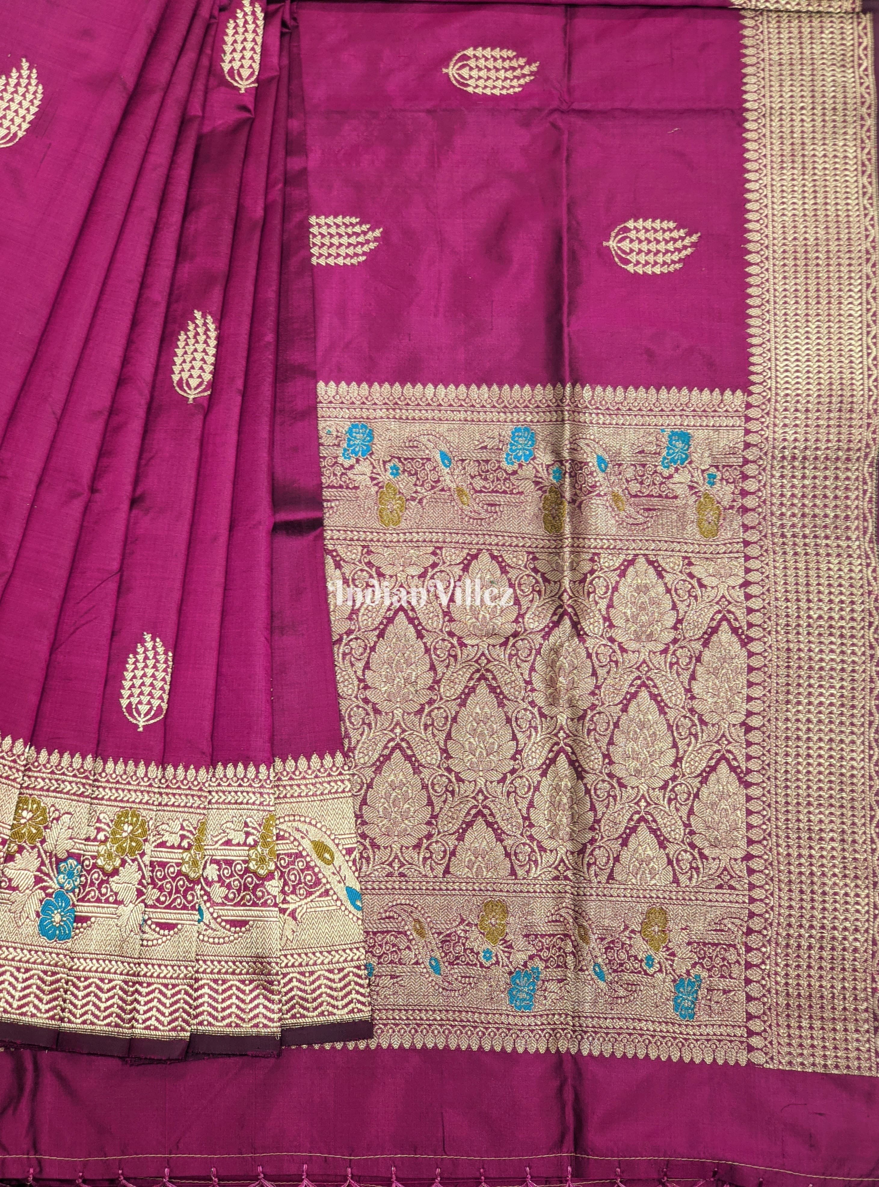 Purple Meenakari Pure Banarasi Katan Silk Saree