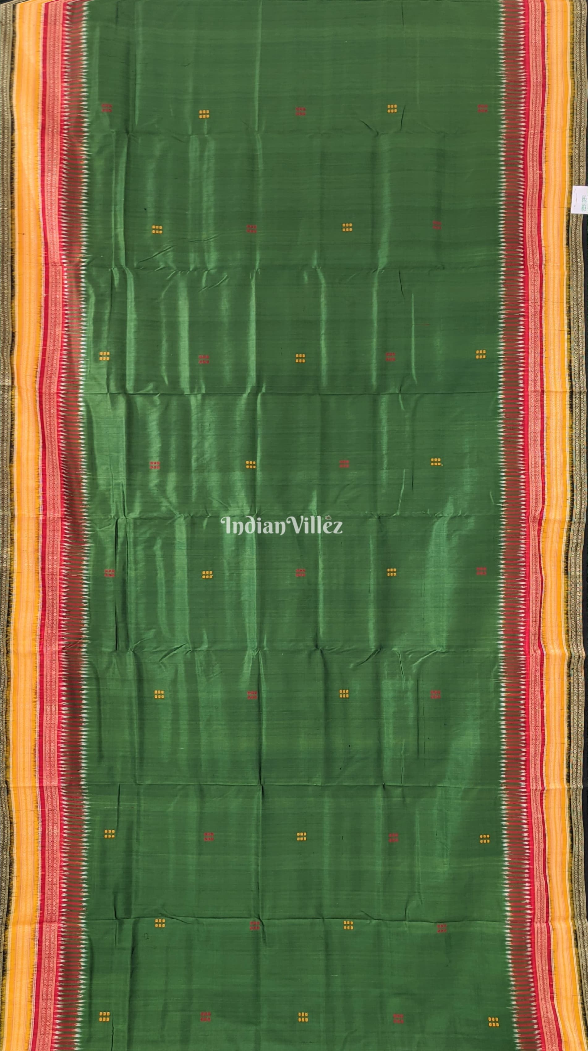 Forest Green Odisha Ikat Kathiphera Khandua Silk Saree