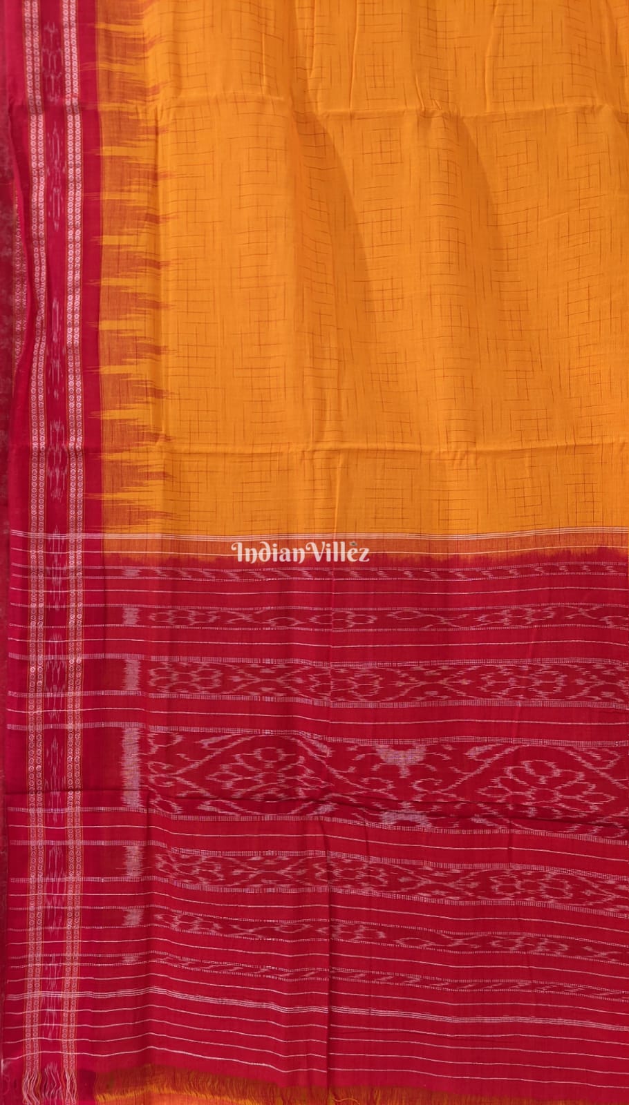 Yellow Maniabandha Cotton Jharana Saree