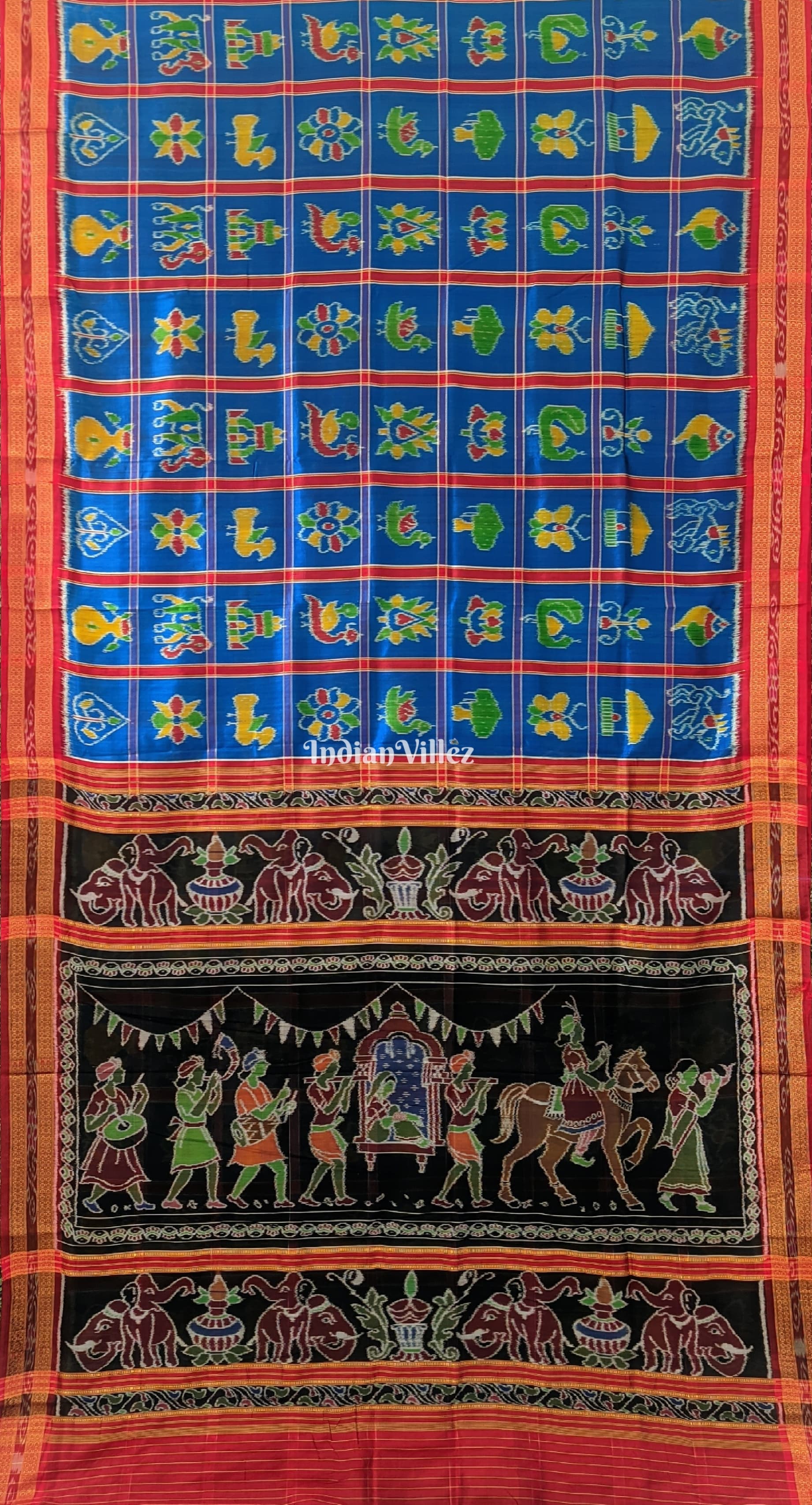 Copper Sulphate Nabakothi With Doli Barat Theme Khandua Silk Saree