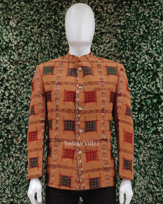 Matha Ashwini  Jodhpuri Bandhgala Odisha Ikat Men's Casual Blazer