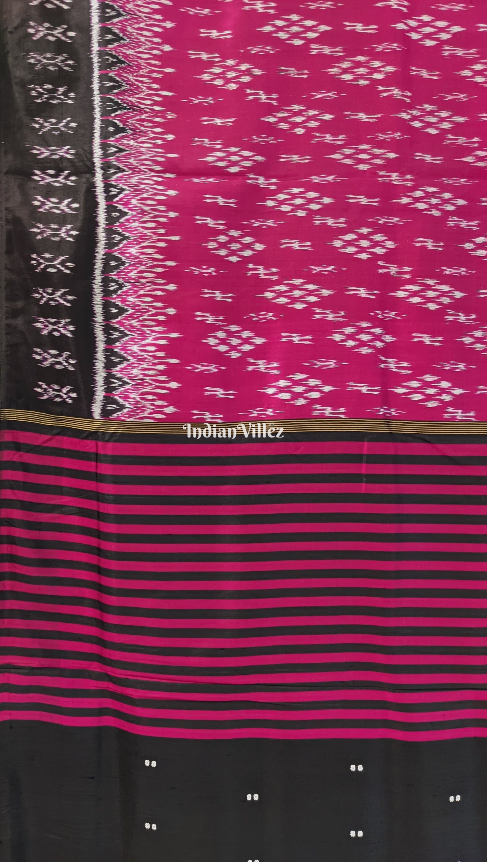 Rani Pink Odisha Ikat  Contemporary Silk Saree